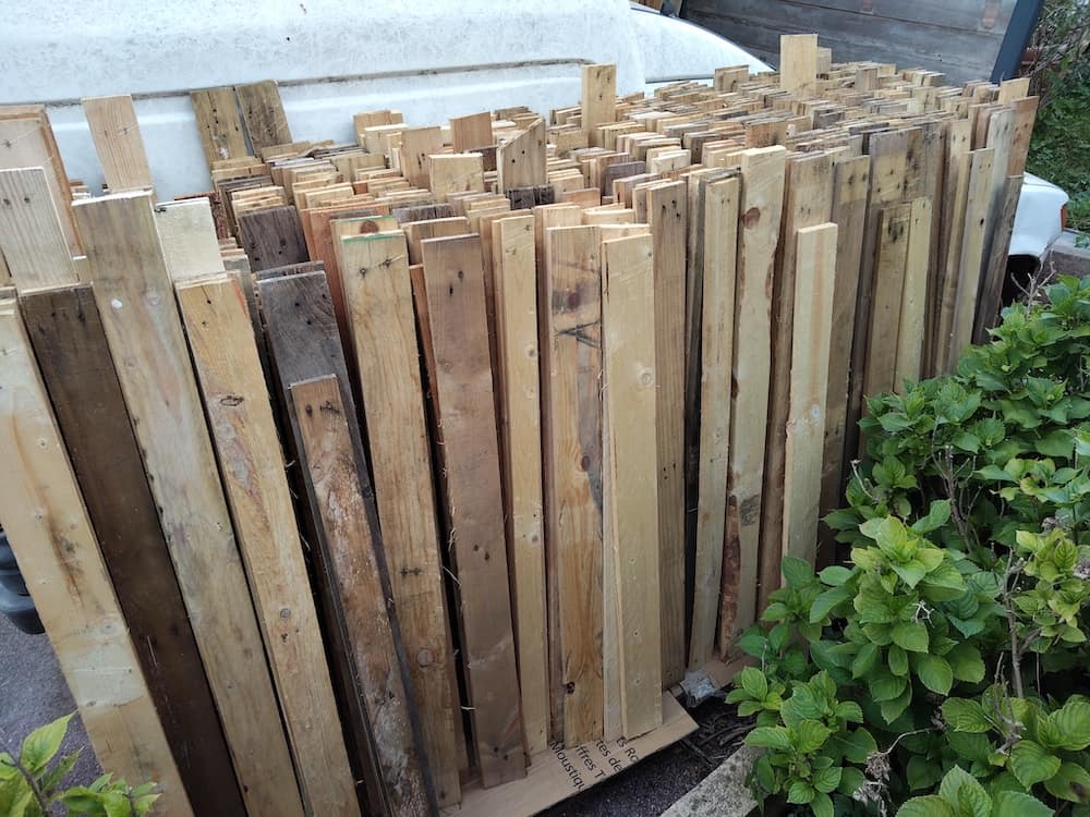 Lot 800 planches de palette en bois
